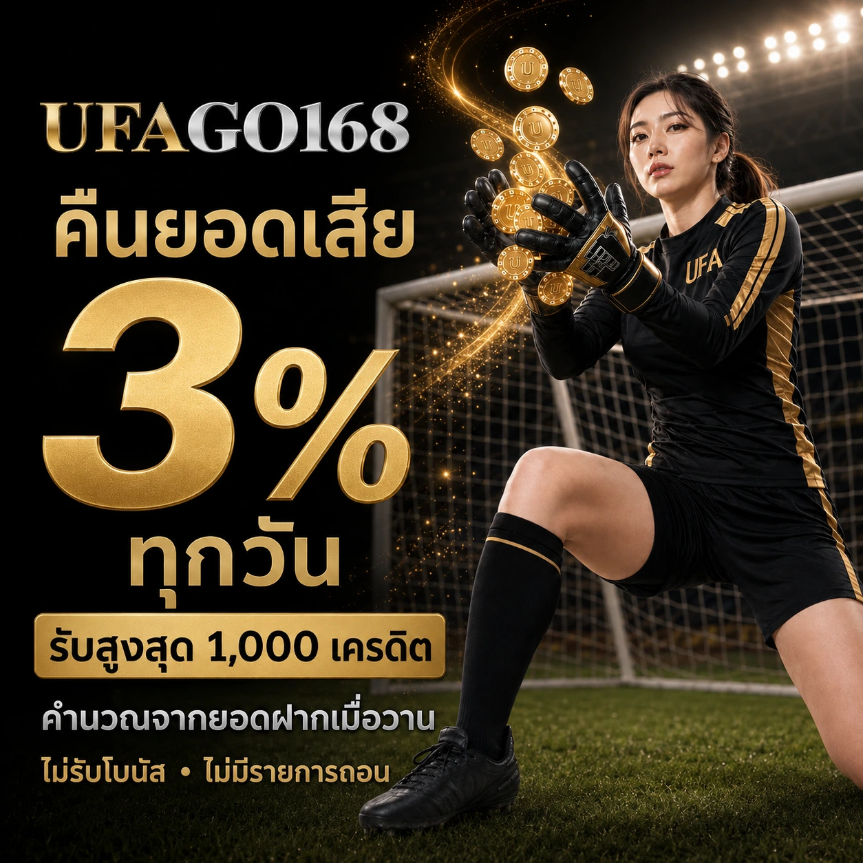 Cashback คืนยอดเสีย 3% ทุกวัน